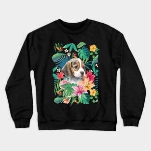 Tropical Beagle Puppy 3 Crewneck Sweatshirt